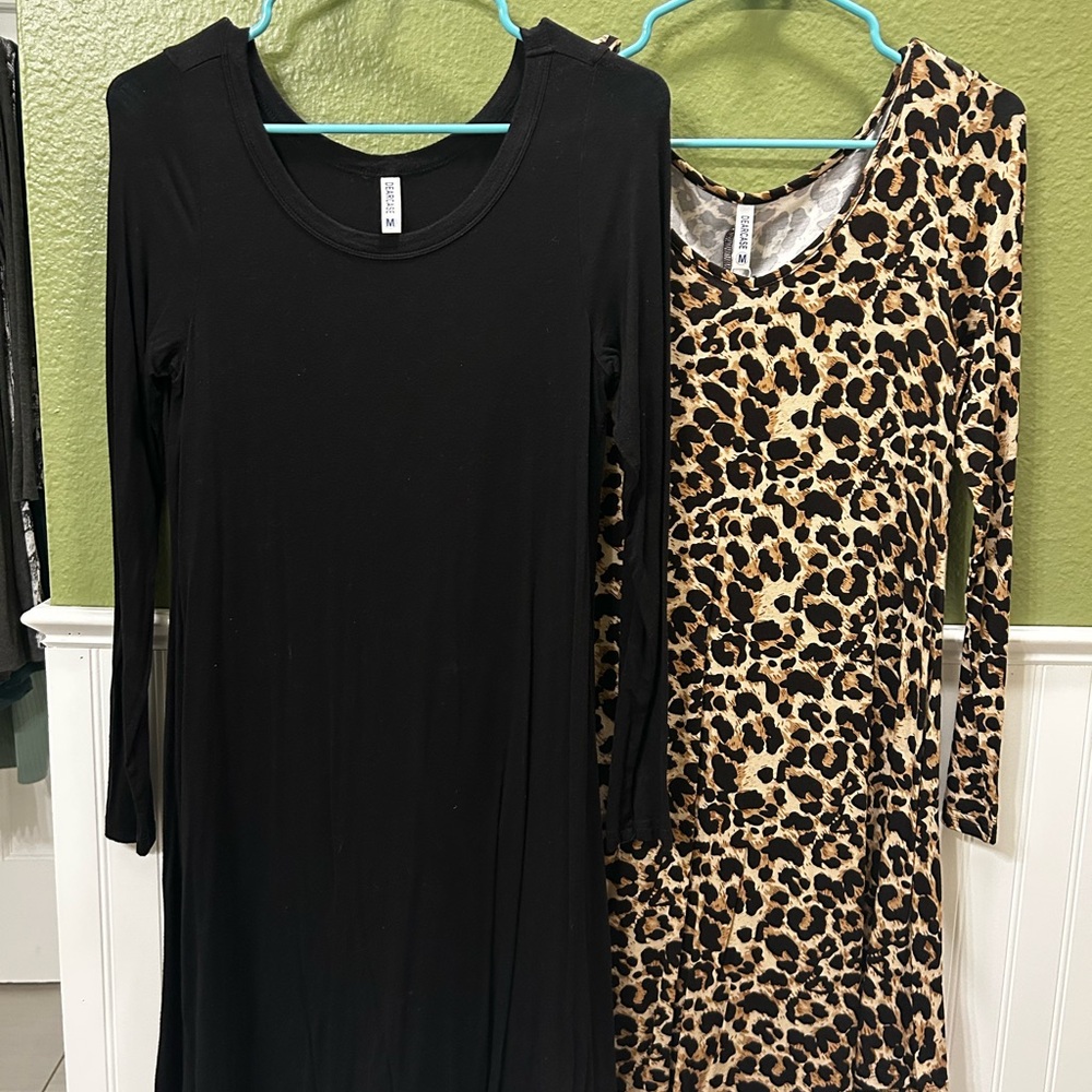 Stylish Black and Leopard Print Dresses